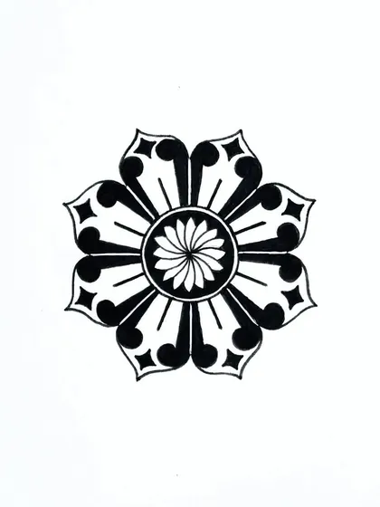 Another simple yet elegant floral motif. This design focuses on clean lines and a central pattern, perfect for a minimalist aesthetic.