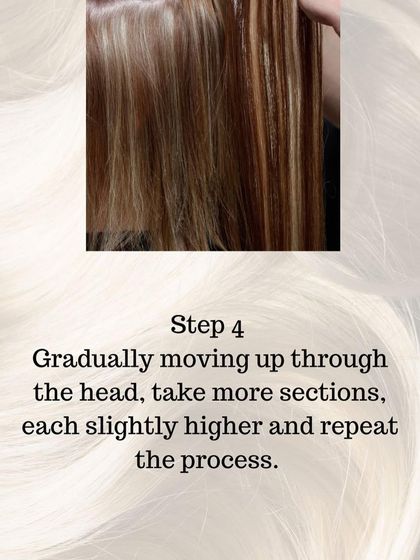 Step 4: Continue moving up the head, creating new sections and repeating the process to build volume and length.