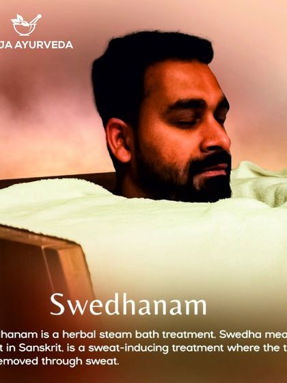 Swedhanam, our herbal steam bath, is a sweat-inducing treatment that eliminates toxins and relaxes the musculature. It also helps reduce stress, increase joint mobility, and normalize kidney function.