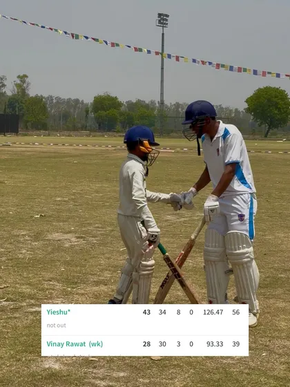 The scorecard showing the game-changing partnership that led to victory.