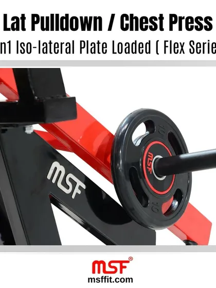 A close-up of the plate-loaded horn on our Flex Series machine. The easy-to-load design allows for quick weight changes during your workout.