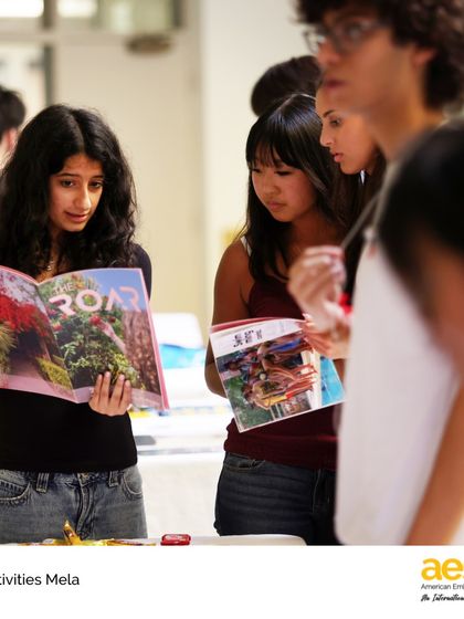 Flipping through the school magazine, 'Roar', students at the Activities Mela get a real sense of the creative and journalistic opportunities available. It's a great way to see student work and get inspired to join the publication team.