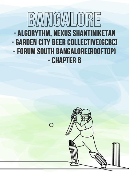 Bangalore, get ready to cheer! We hosted the Ind vs Pak match at four different locations across the city, from breweries to rooftops.