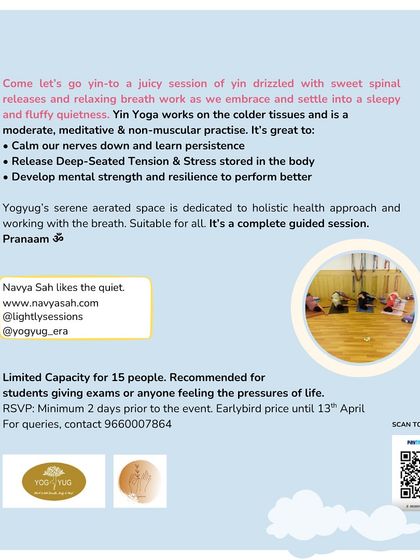 More details about my "Ease the Restlessness" workshop. The session is a complete guided practice, suitable for all, and recommended for anyone feeling the pressures of life.