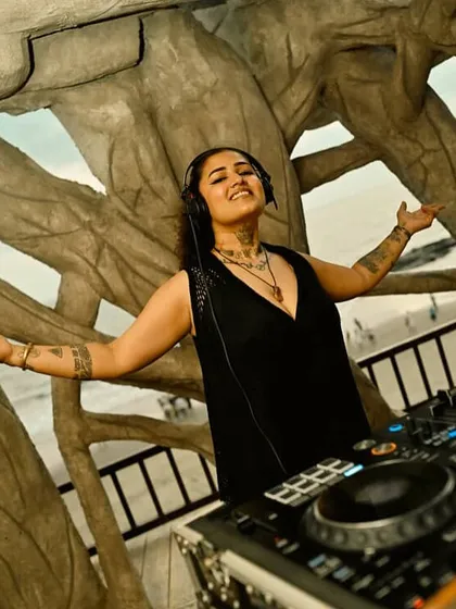 Soaking in the incredible beachside vibes at Clara, Goa. Whether it's a dark club or an open-air venue, my goal is always the same: to spread joy and make people dance.