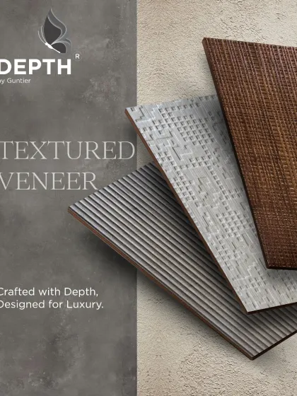 Crafted with depth, designed for luxury. This image displays three of my popular textured veneers, including a fluted design and a unique pixelated pattern.