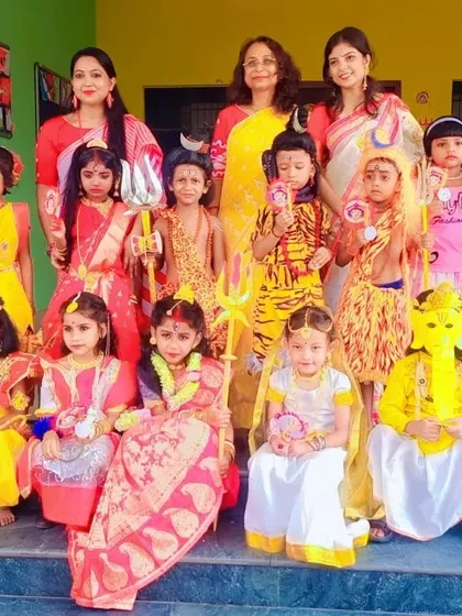 Another happy group shot from the school's cultural event. Seeing the children so excited in their costumes is the best part of my work.