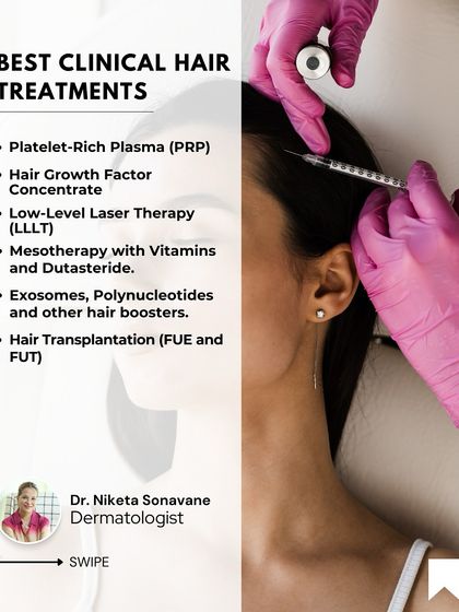 I offer a range of the best clinical treatments for hair loss. This includes Platelet-Rich Plasma (PRP), Hair Growth Factor Concentrate, Low-Level Laser Therapy (LLLT), and newer regenerative options like Exosomes. For more advanced cases, hair transplantation is also a viable solution. The right choice depends entirely on your specific condition and goals.