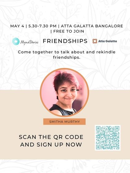 Poster for a sharing session on the complexities of adult friendships.