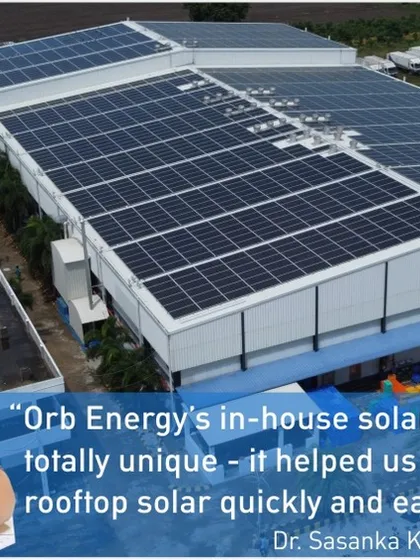 Dr. Sasanka Kunan of Neeli Aqua, a major aquaculture firm in Andhra Pradesh, calls our in-house solar finance facility "totally unique." We installed a 700 kilowatt rooftop system that now covers 70% of the firm's daytime electricity needs. This project, which pays for itself in four years, demonstrates how our financing solutions empower even energy-intensive industries to adopt sustainable practices quickly and easily.