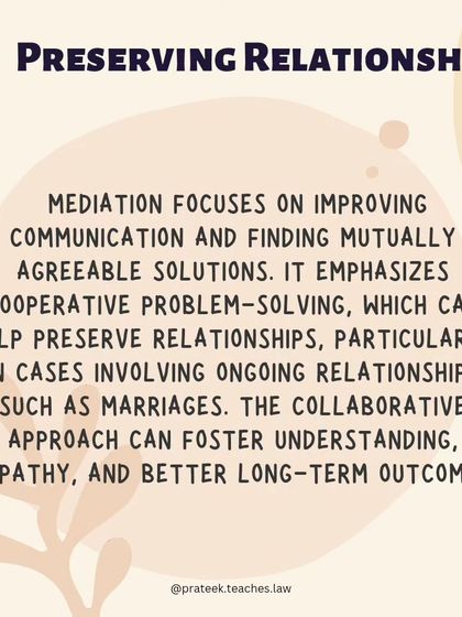 By emphasizing communication and mutual agreement, mediation can help preserve important family relationships, which is especially beneficial when children are involved.
