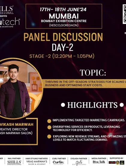 An announcement for my panel discussion at the Beautech Expo, where I'll be sharing strategies for scaling a salon business.