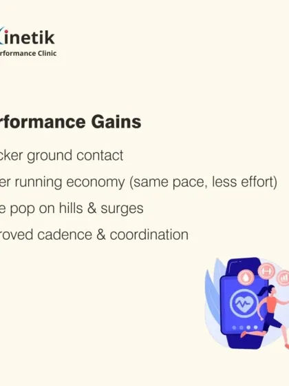The performance gains from plyometrics are significant. You will see quicker ground contact time, better running economy, more power on hills, and improved cadence and coordination.