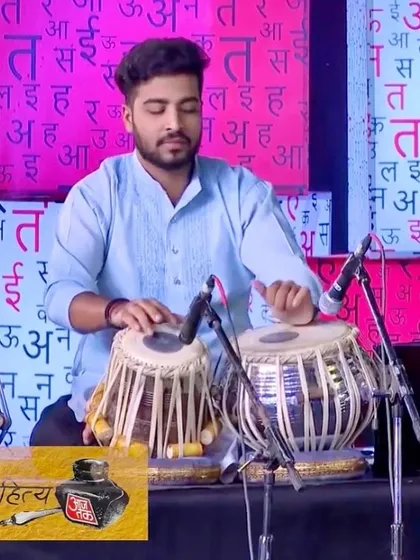 Focused on the rhythm during our performance at Sahitya AajTak.