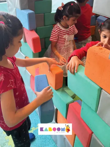 Building friendships, one block at a time! Our large, soft building blocks are perfect for little engineers to collaborate and construct their own forts and towers, sparking imagination and teamwork.