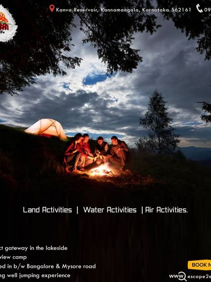 The best memories are made around the campfire. Our tents are pitched nearby for a complete camping experience.