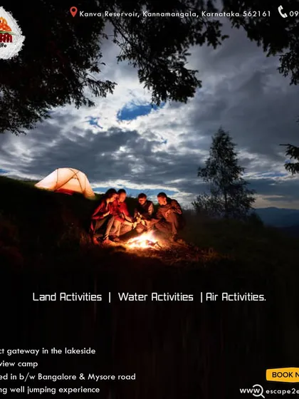 The best memories are made around the campfire. Our tents are pitched nearby for a complete camping experience.