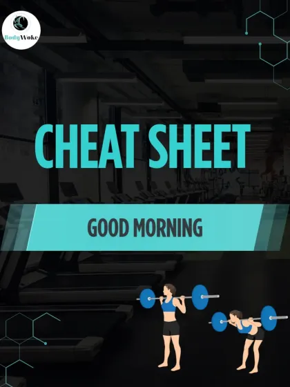 Cheat Sheet: Good Morning. This exercise is fantastic for your hamstrings and lower back when done correctly. Learn the form here.