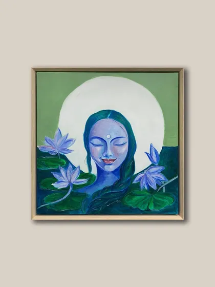 The companion piece to the previous artwork, also in a beautiful wooden floater frame, creating a perfect diptych.