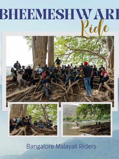 A collage and photo from our one day ride to Bheemeshwari. It was a tranquil journey through pristine wilderness, perfect for a quick getaway and welcoming new faces to the BMR family.