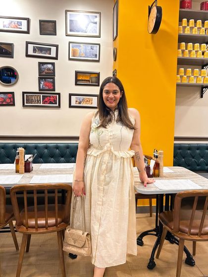This beautiful cream sundress from Tilsim by Sagarika is perfect for summer. I love promoting homegrown Indian labels that create such lovely, detailed pieces.