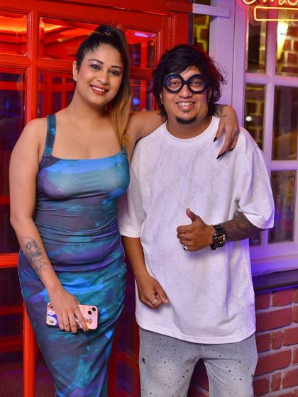 A picture with a friend and fellow partygoer, Pavi Poovappa. Good times with great people are a key part of the experience I create.