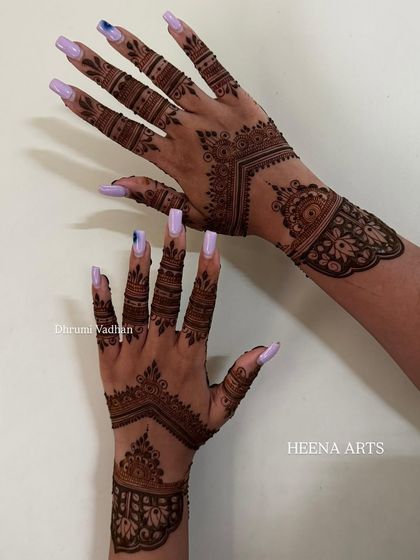 A modern back-hand design with a bold cuff and chevron patterns, great for a chic party look.