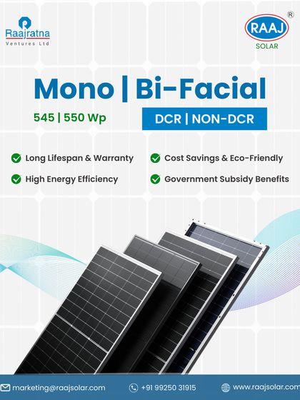 Raaj Solar - Utility-Scale & Industrial Solar Projects Our Advanced Solar Modules photo 16