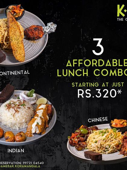 We offer affordable lunch combos starting at just Rs. 320. Choose from Indian, Chinese, or Continental options.