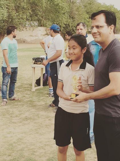 One of our budding young talents being facilitated with an award for her performance and potential. We believe that talent comes in all sizes and packages, and we are here to help it grow.