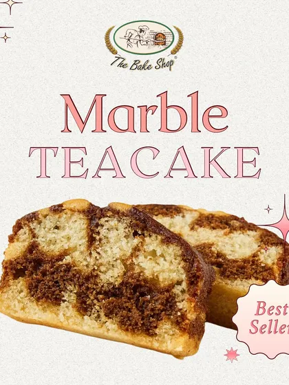 Our best-selling Marble Tea Cake, with its beautiful swirls of vanilla and chocolate, is a timeless classic.
