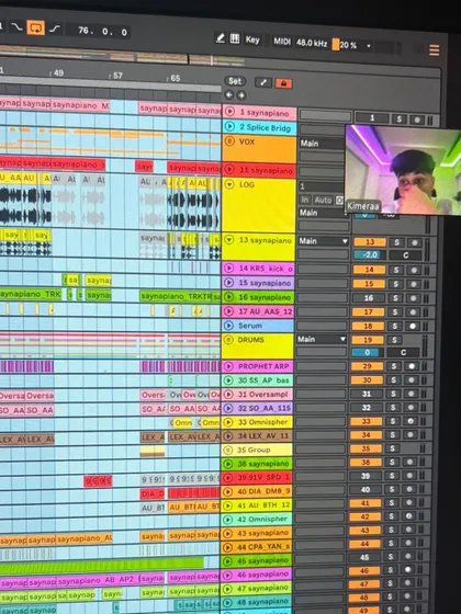 A look inside the project file for 'Saynapiano', my Afro-Indo track. I work hands-on in Ableton, layering everything from log drums to dholaks to build a unique sound from the ground up.
