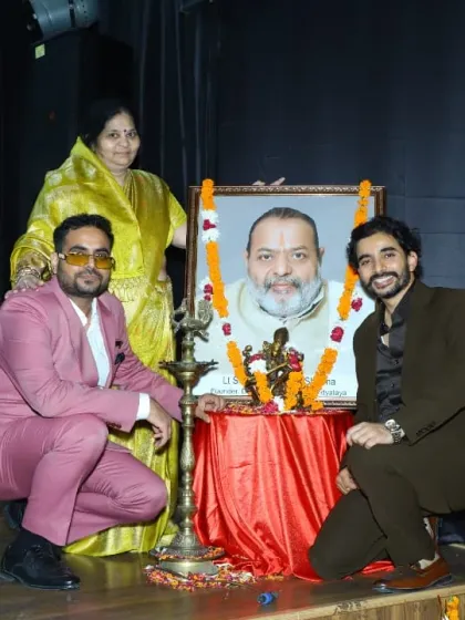 Our directors paying their respects, a moment that reflects the deep sense of tradition and gratitude that is part of the Dhwani family culture.