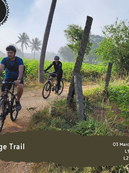 This image for the 'Ridge Trail' shows riders on a dirt path, highlighting the mixed-terrain nature of this fun and accessible ride.