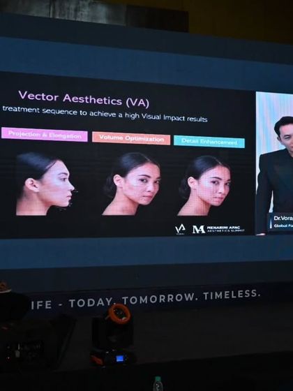 Learning about advanced "Vector Aesthetics" techniques for achieving high-impact results with fillers. This presentation by an international expert highlights the sophisticated, sequential approach to facial lifting.