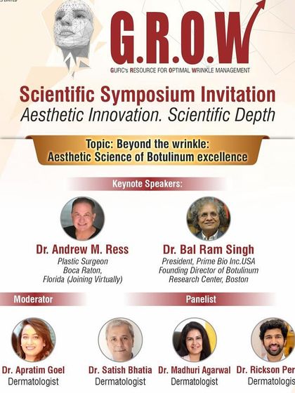I was honored to be a panelist for the GROW scientific symposium on the aesthetic science of botulinum toxin. We had a meaningful discussion on tailoring treatments for Indian facial features to achieve subtle, elegant results.