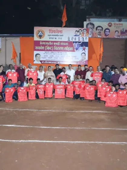 A group photo with all the teams that received Kabaddi kits from us, fostering community spirit.