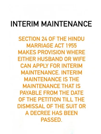 Interim maintenance is a crucial provision under Section 24 of the Hindu Marriage Act. It provides financial support from the date a petition is filed until the final verdict, and I help clients secure it quickly.