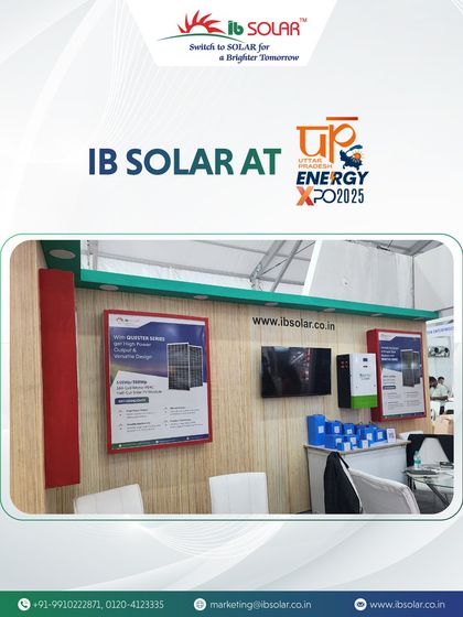 A look at the product displays and branding at our UP Energy Expo booth. We highlighted our diverse range of solar solutions for various applications.