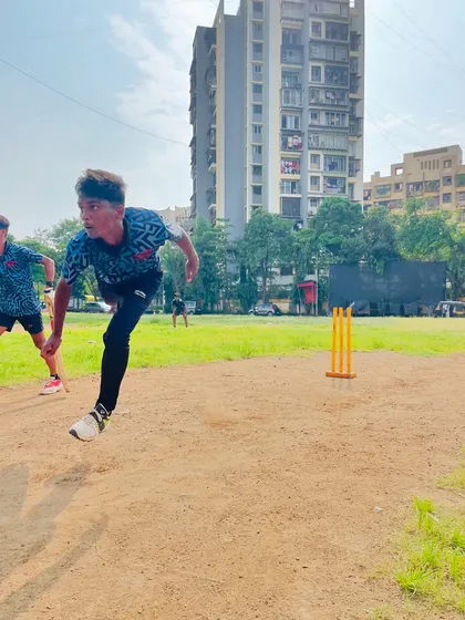 This is the moment of release for a young fast bowler. You can see the energy transferring from his jump into the action. Building this explosive power is what we train for.