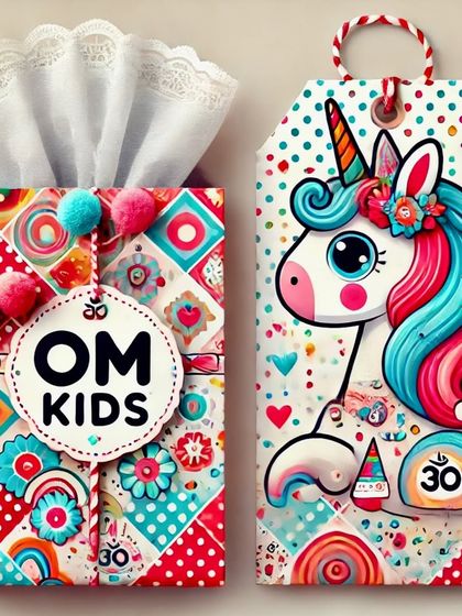 Beautiful things come in beautifully packaged moments. This image, featuring a whimsical unicorn gift tag and decorated box, captures the playful and creative spirit we infuse into all our crafts and activities.