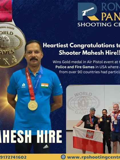 We congratulate our shooter Mahesh Hire for winning a spectacular Gold Medal in the Air Pistol event at the World Police and Fire Games in the USA. His victory against competitors from over 90 countries showcases that dedication and precision know no age or bounds.