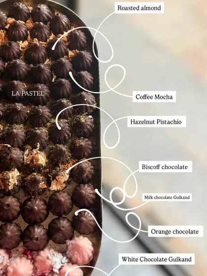 For Ganesh Chaturthi, I offer a premium range of fusion chocolate modaks. This menu shows some of my most popular flavors like Coffee Mocha, Biscoff, and White Chocolate Gulkand.