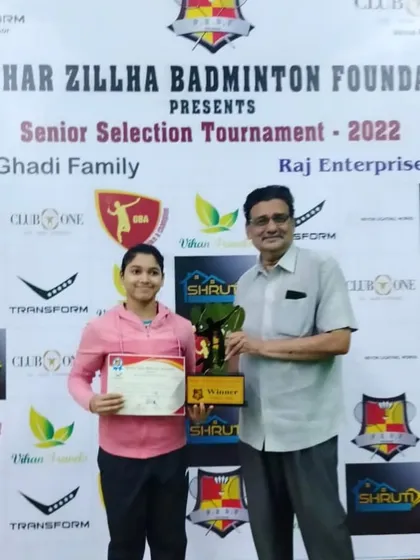 Another one of our senior players, Pranjal, securing the runner-up position in Women's Singles at the district selection tournament. Our players consistently dominate the finals.