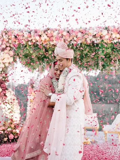 A hug that seals the promise. We aim to create an atmosphere where you feel comfortable enough to express your deepest emotions on your big day.
