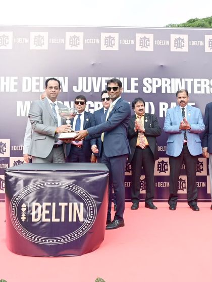 The Deltin Juvenile Sprinters' Million trophy presentation. This partnership with the Deltin group highlights our ability to attract brands from the luxury entertainment and gaming sector.