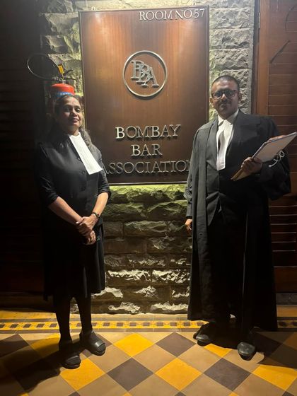 With a colleague outside the Bombay Bar Association. The legal community is built on collaboration and respect, which are values I uphold in my practice.
