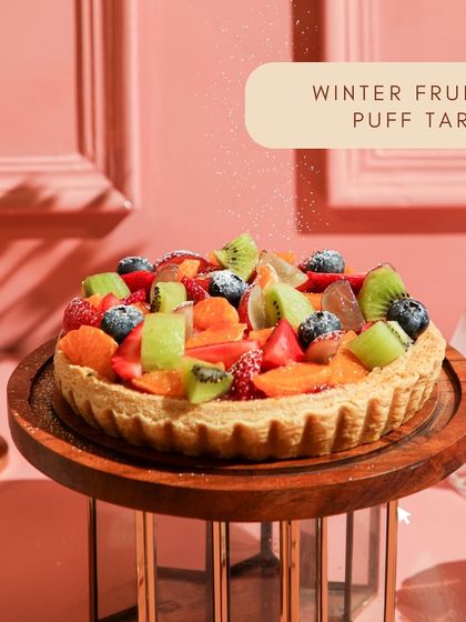 Our Winter Fruit Puff Tart, a seasonal delight from our winter menu.