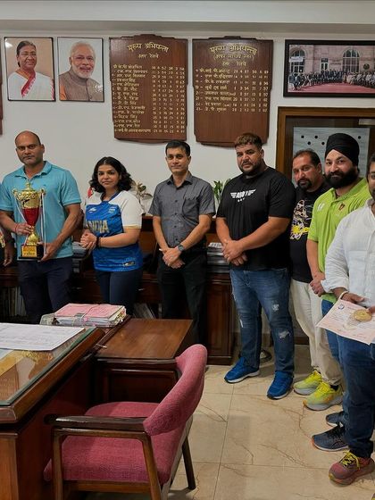 The victorious Northern Railway powerlifting team in the office of the General Manager. It is an honor to have our hard work recognized.
