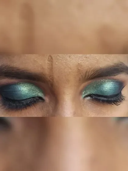 The same smokey eye look, now with false lashes to add more drama and definition.